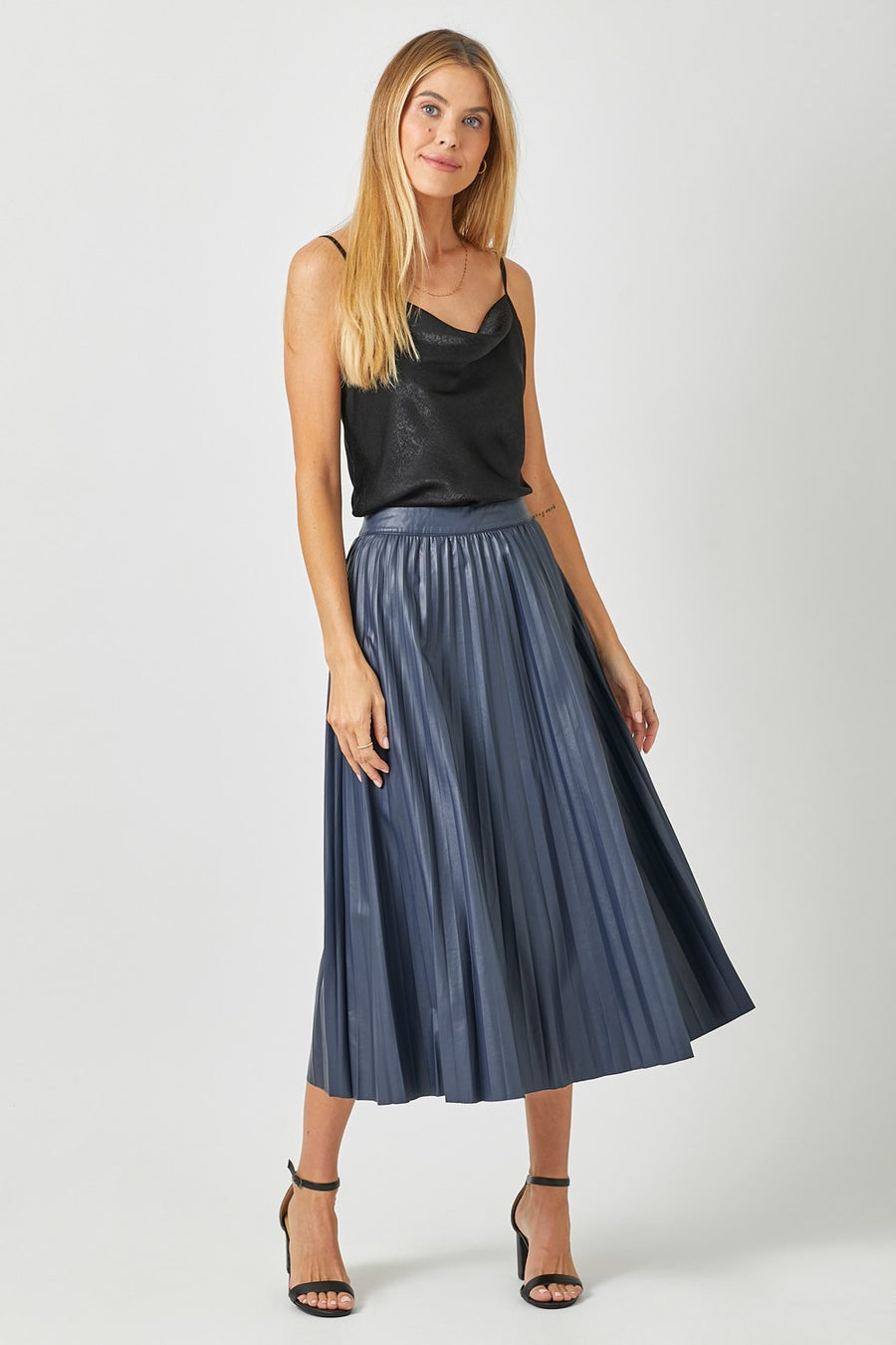 Leather Pleating Skirt