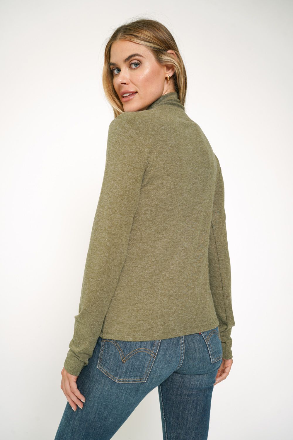 Mock Neck Long Sleeve Brushed Top