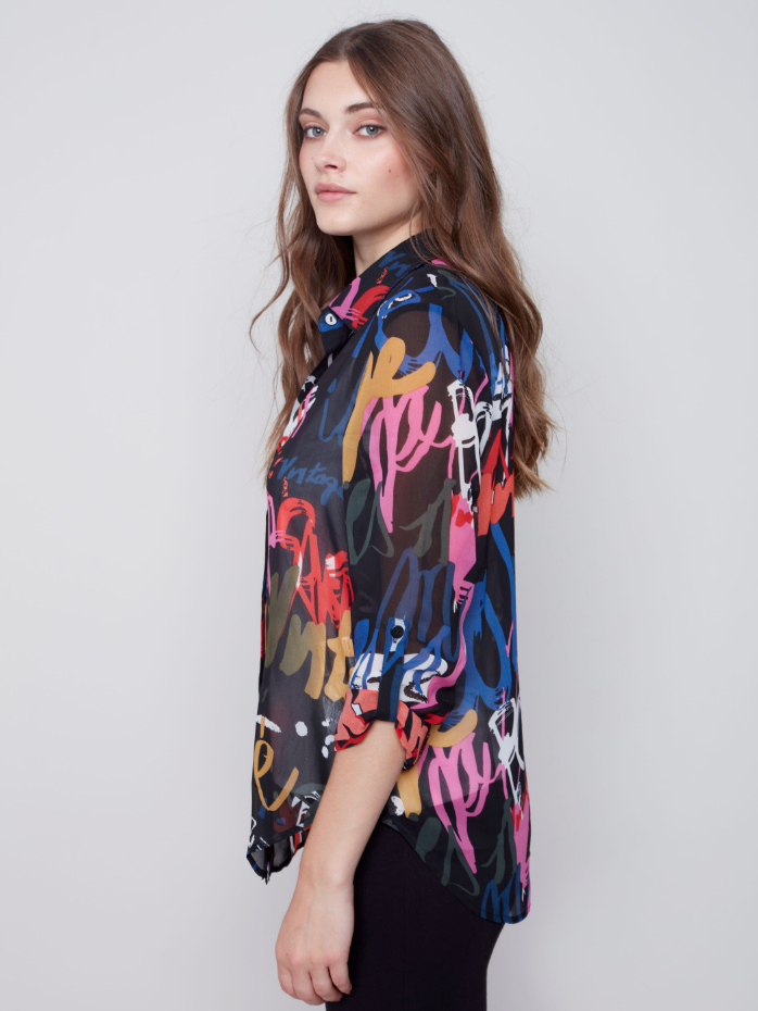 Printed Chiffon Blouse