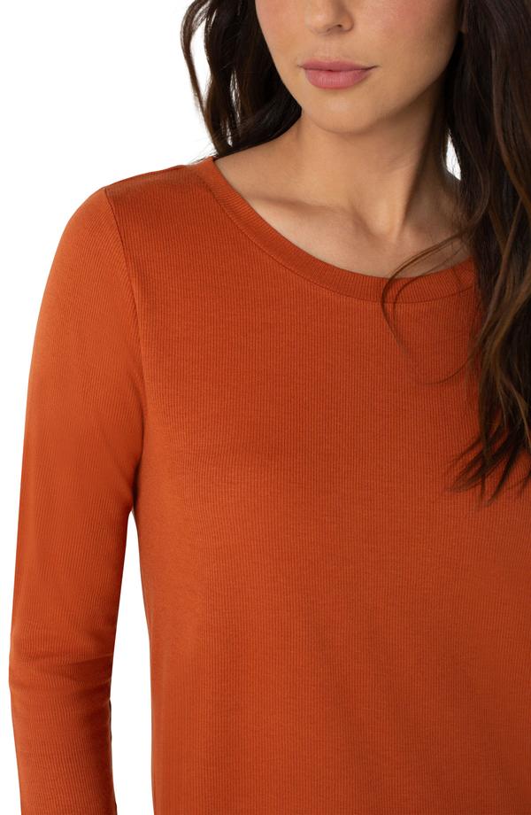 3/4 Sleeve Knit Top - Curry Spice