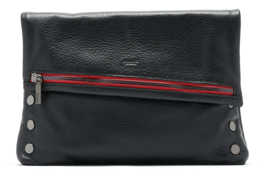 VIP Large - Black with Gunmetal Hardware and Red Zipper