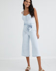 Button Front Seamed Jumpsuit