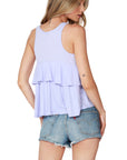 Ruffle Back Tank - French Lilac