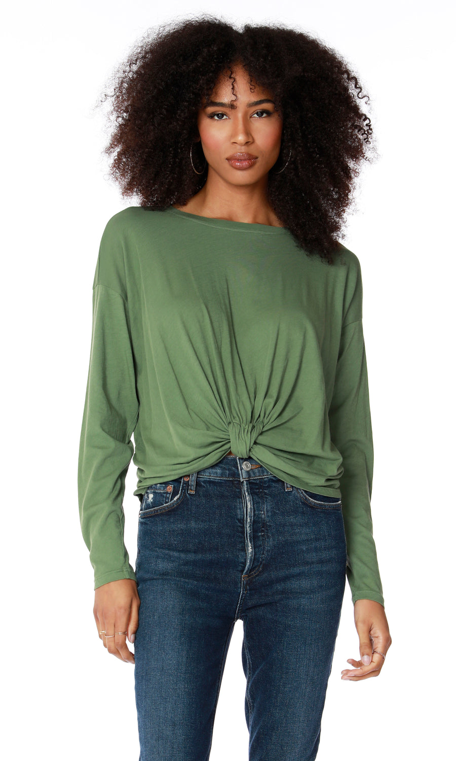 Knot Front Detail Long Sleeve Tee