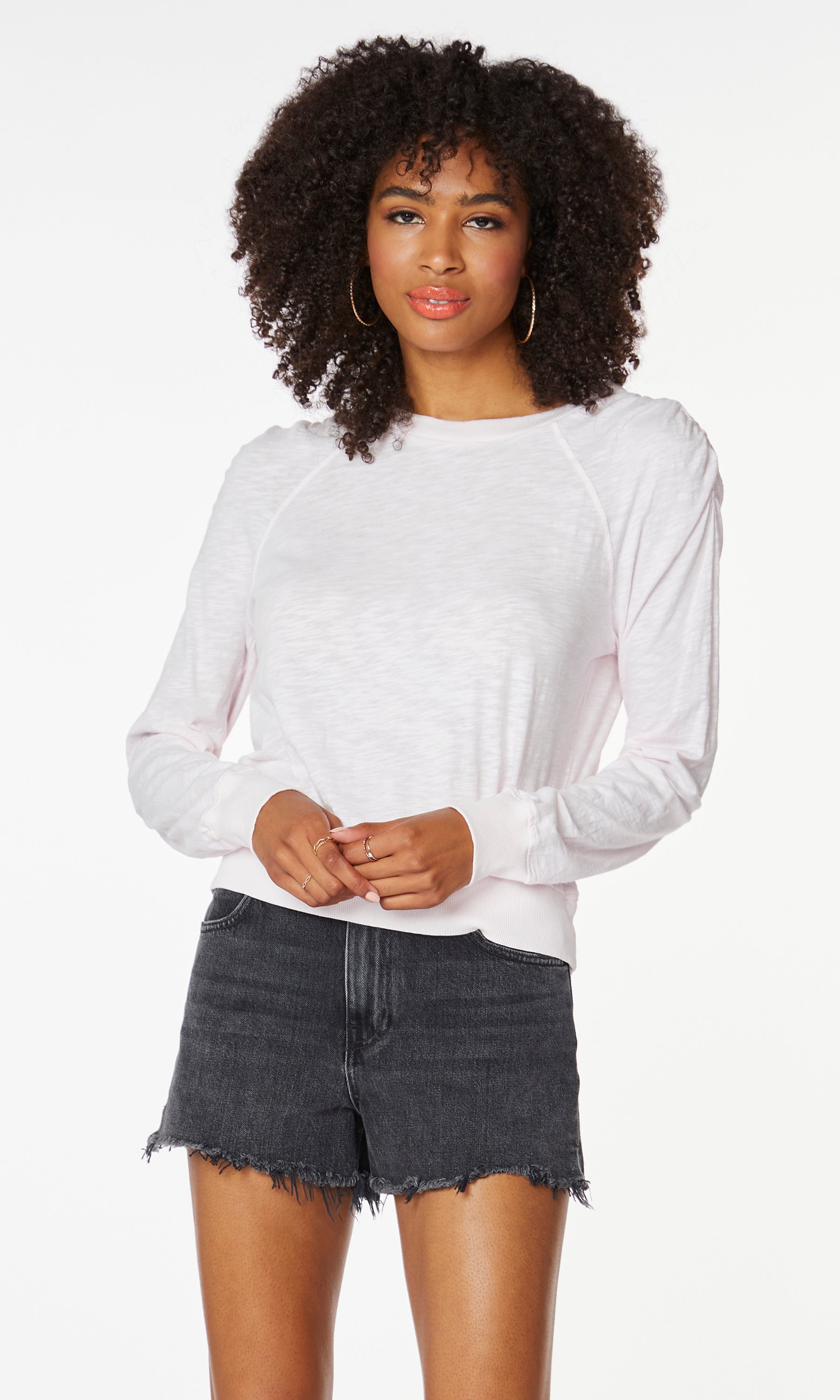 Ruched Shoulder Top - White