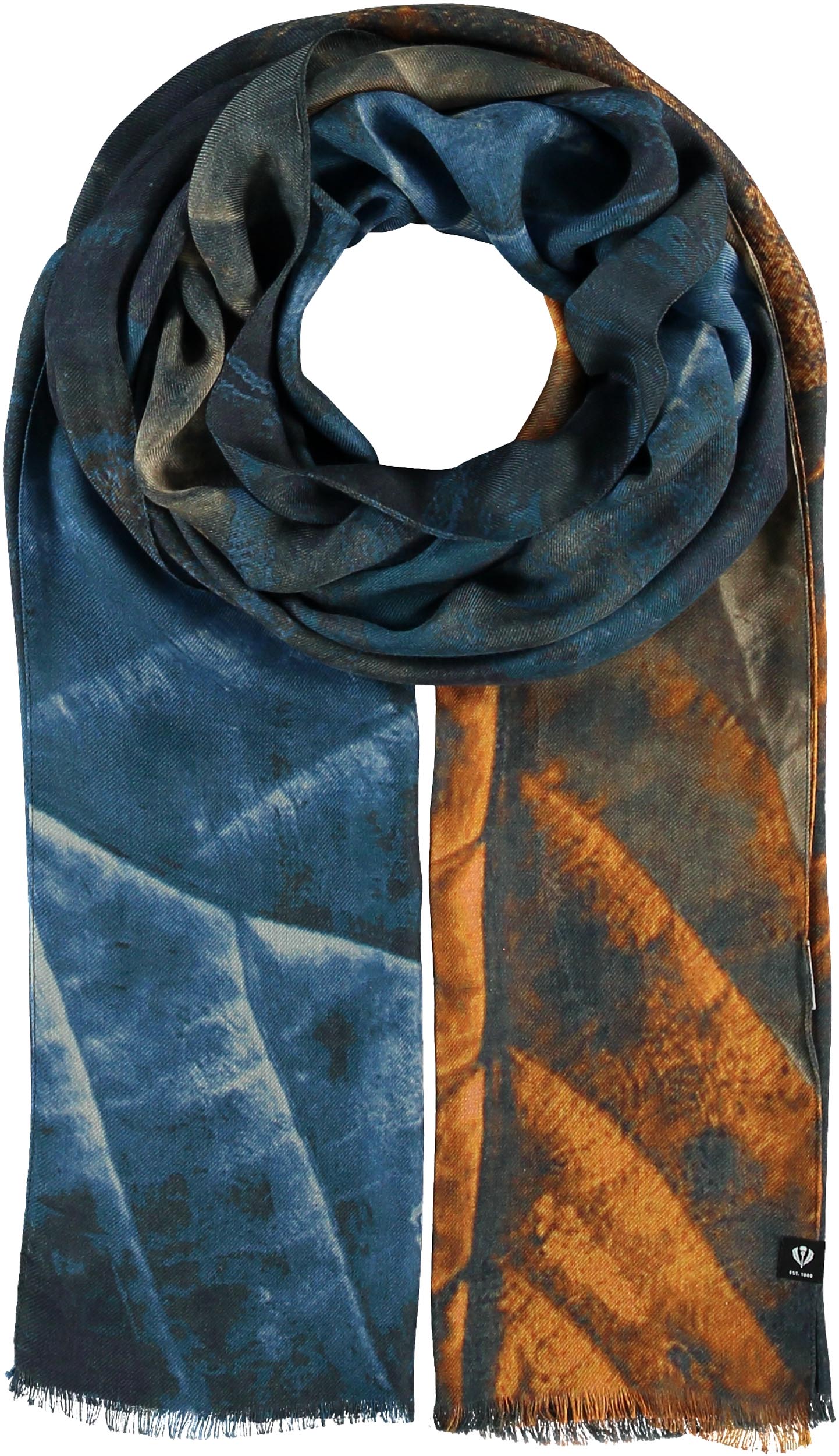 Leaf Imprint Scarf - Parisian Night
