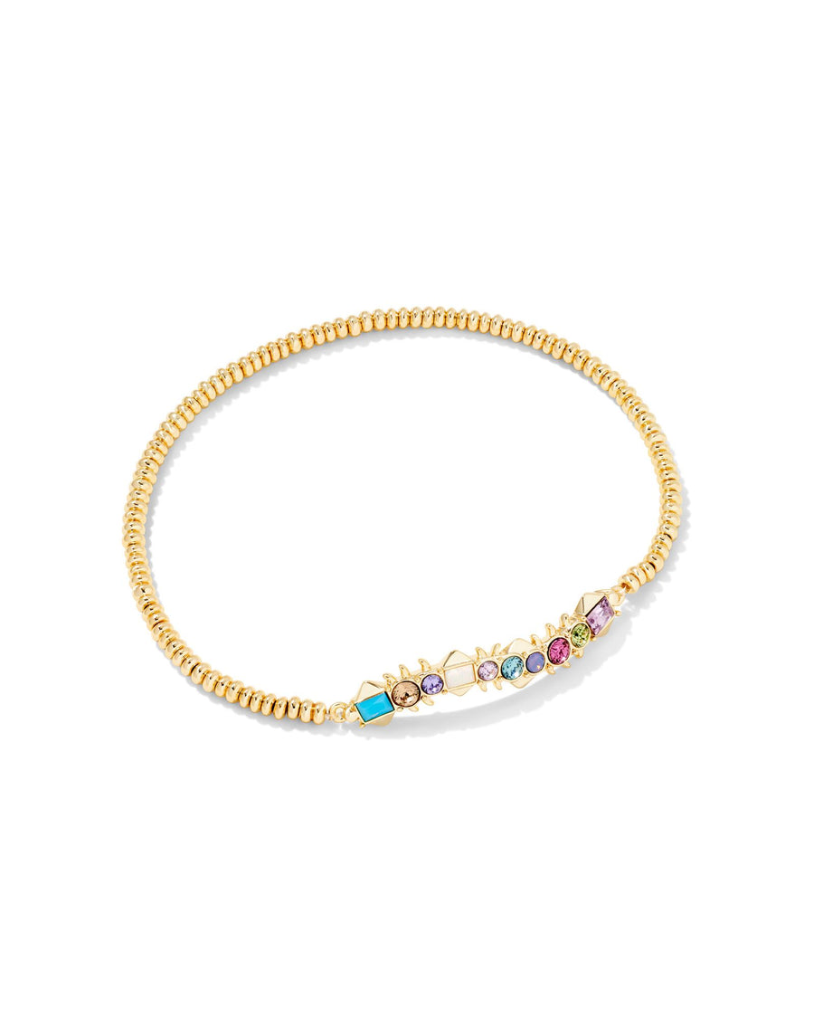 Kendra Scott Devin Crystal Stretch Bracelet Gold Pastel Mix Crystals