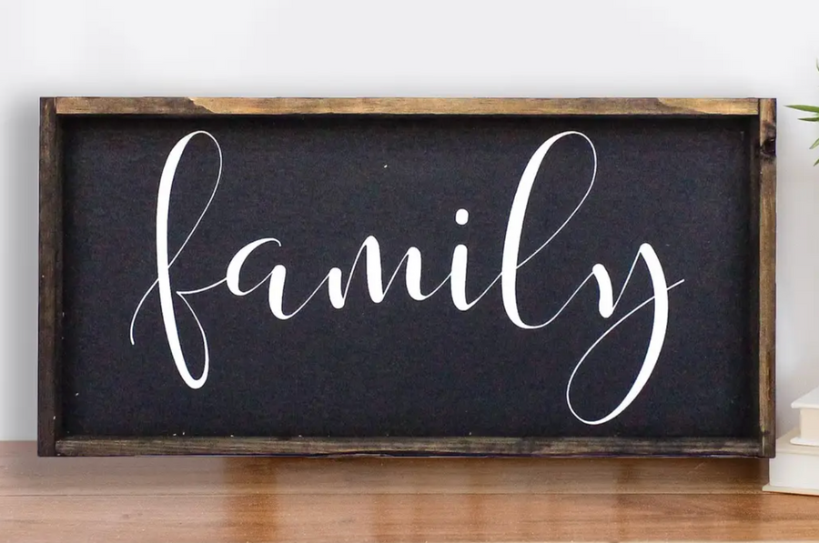 Family Wood Sign -  Black