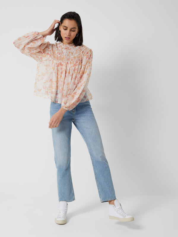 Diana Recycled Crinkle High Neck Blouse