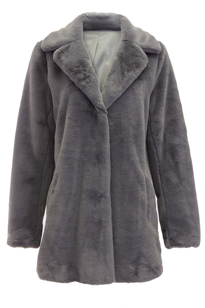Fuzzy Coat - Gray