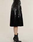 Patent Leather Pleated Skirt