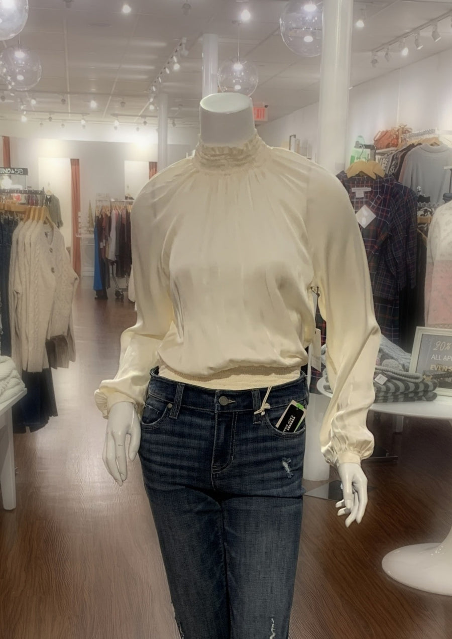 Long Sleeve Smocked Top