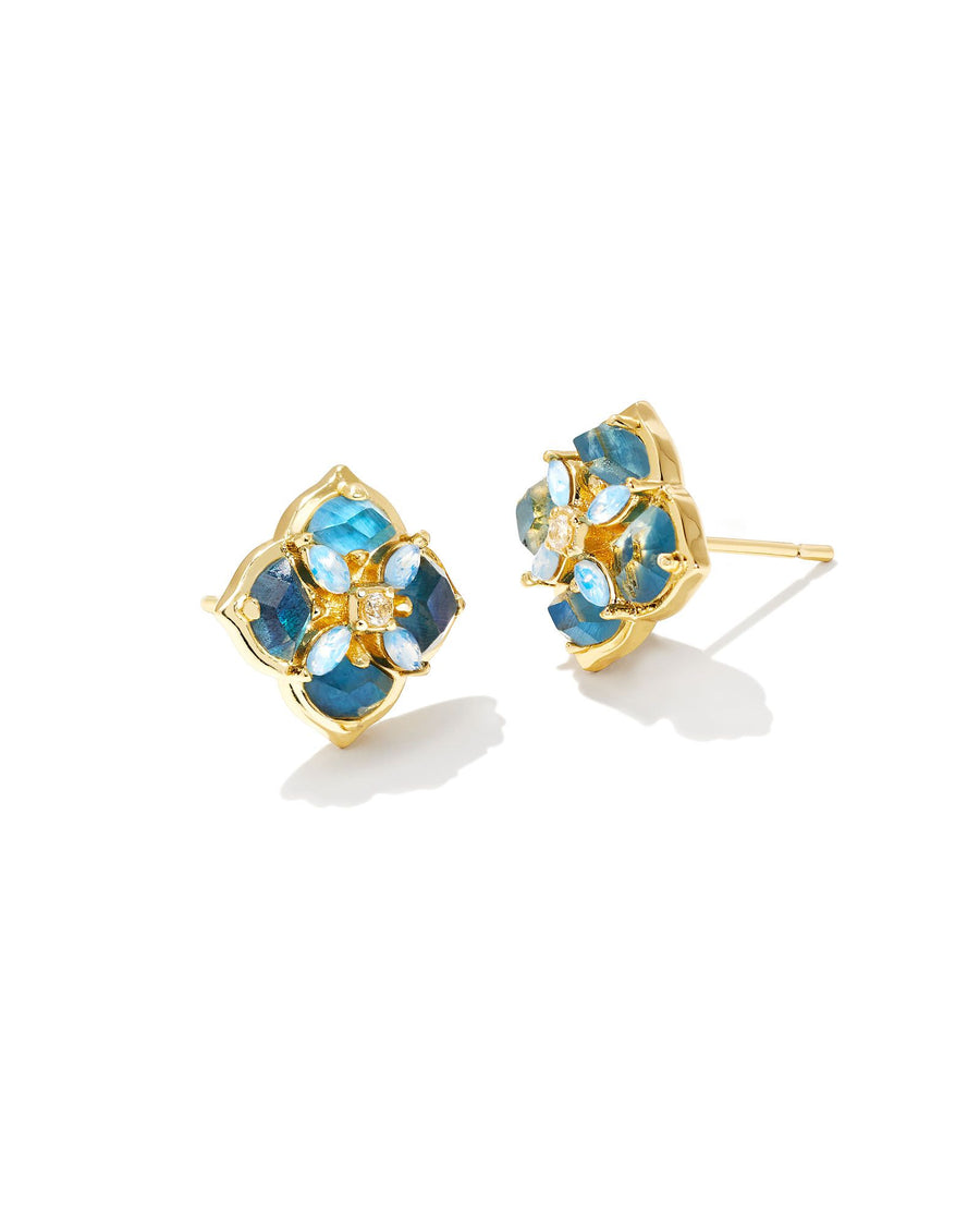 Kendra Scott Insley Gold Statement Earrings in Blue Mix – Smyth Jewelers