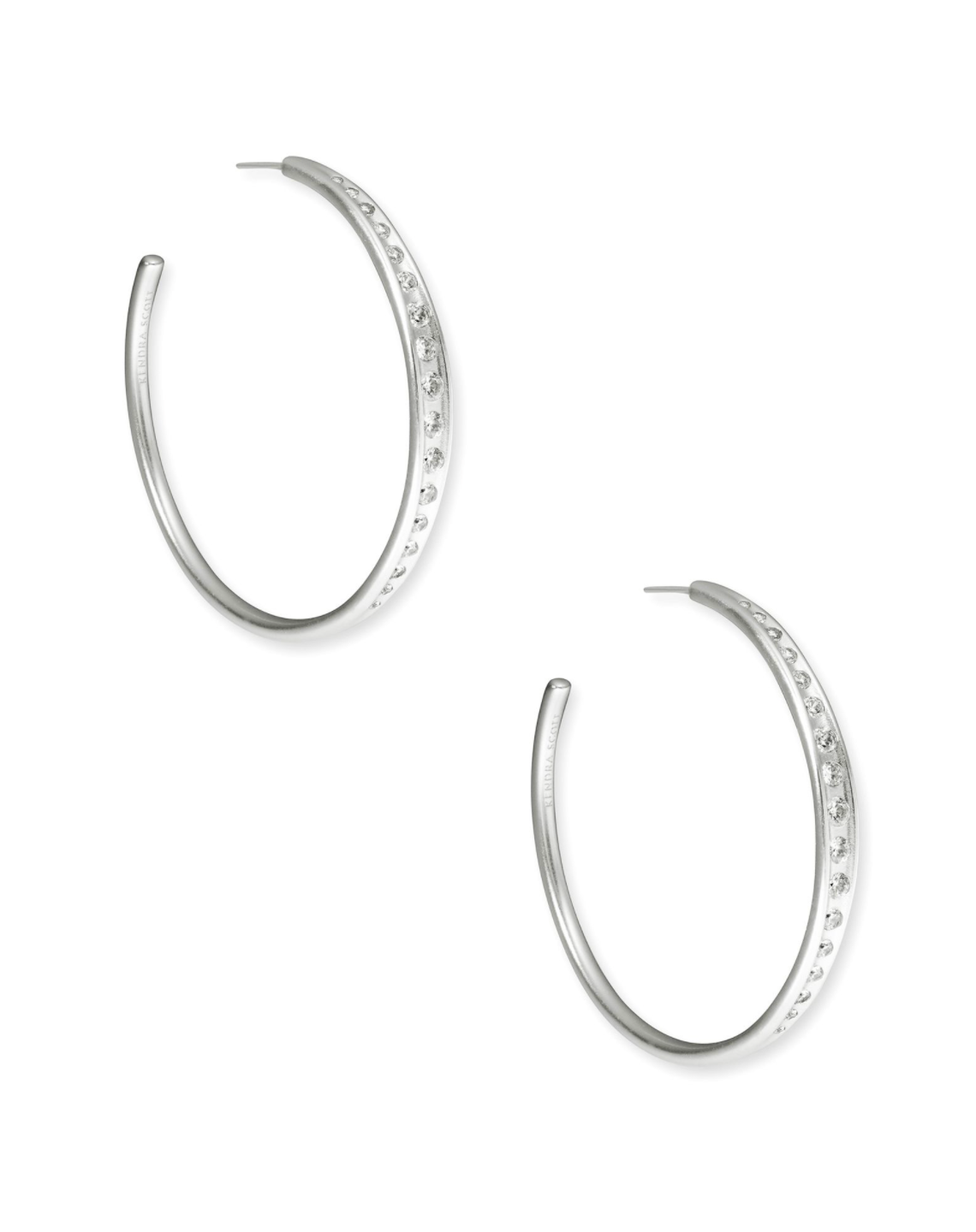 Kendra Scott Selena Hoop Earring - Silver White Cubic Zirconia