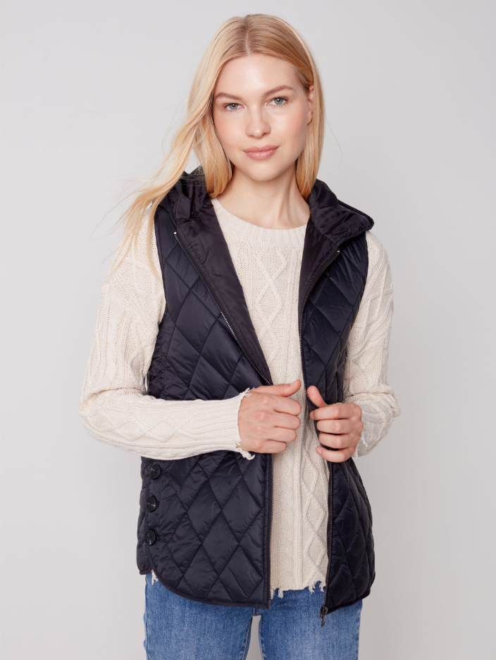Hooded Short Quilted Vest