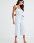 Button Front Seamed Jumpsuit
