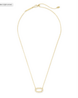 Kendra Scott Elisa Open Frame Necklace - Gold White Cubic Zirconia