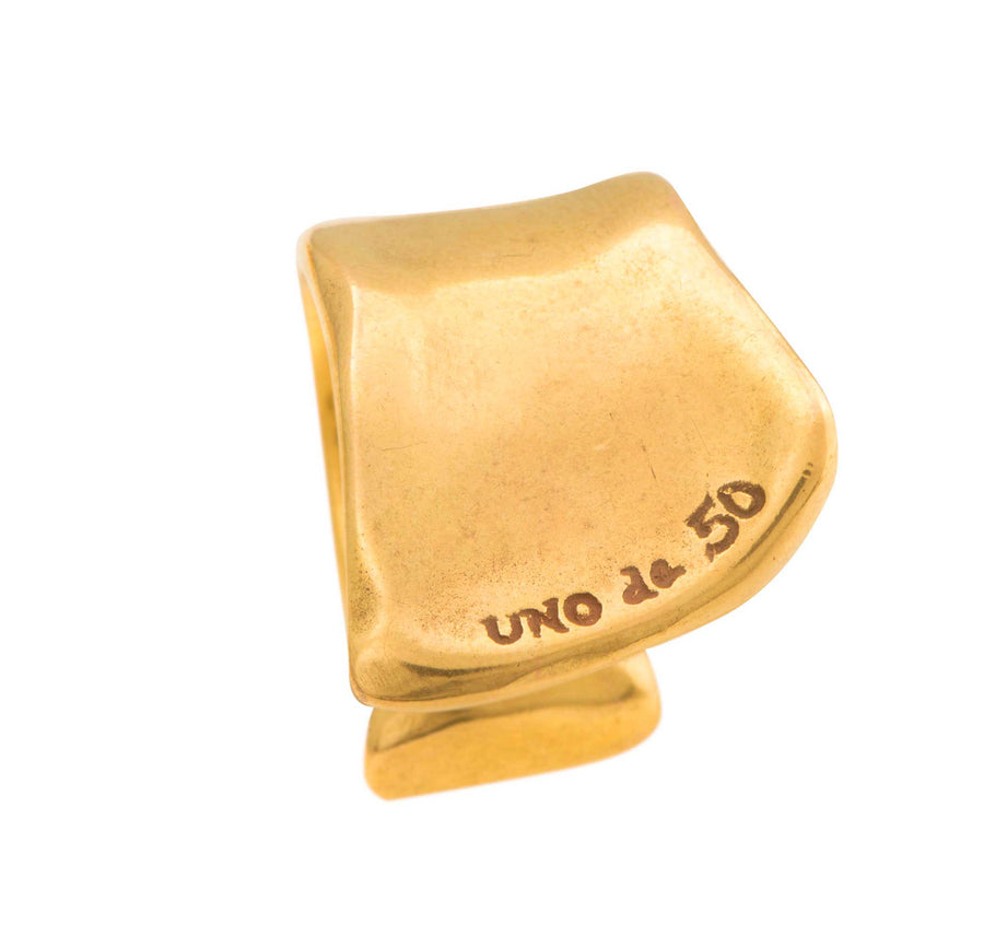 UNOde50 Gold The Crevice Ring Size 8