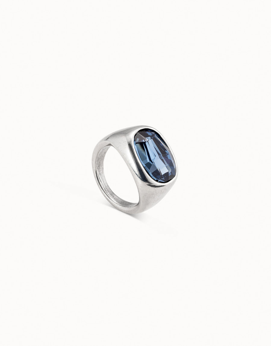 UNOde50 Light It Up Blue Crystal Ring Size 7