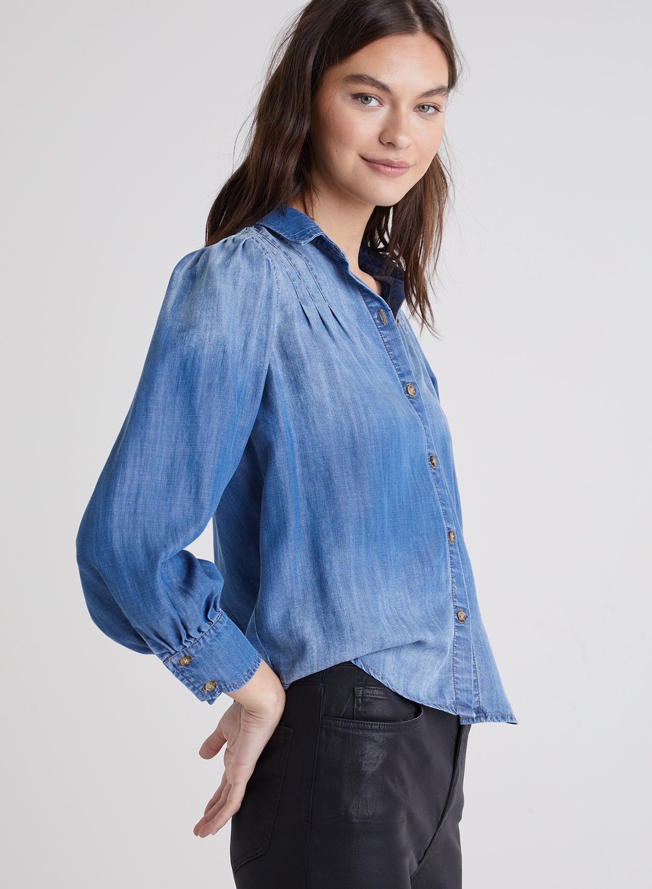 Pin Tucked Button Down