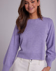 Crew Neck Ribbed Pullover - Lilac