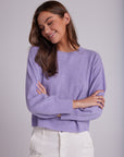 Crew Neck Ribbed Pullover - Lilac