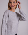 Crew Neck Ribbed Pullover - Heather Fog