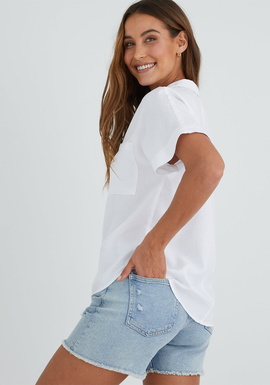 Slouchy Short Sleeve Button Down