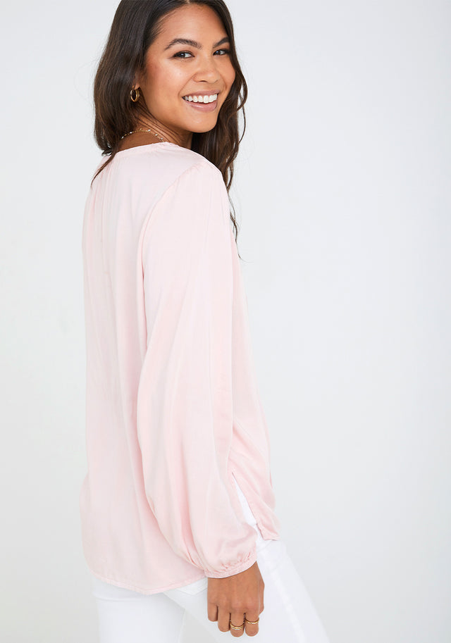 Long Sleeve Elastic Neck Pullover