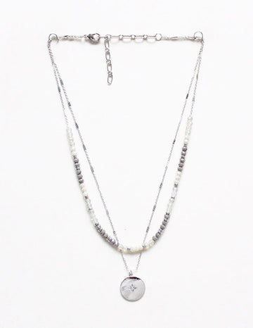 Meghan Browne Baxley Necklace - Silver Gray