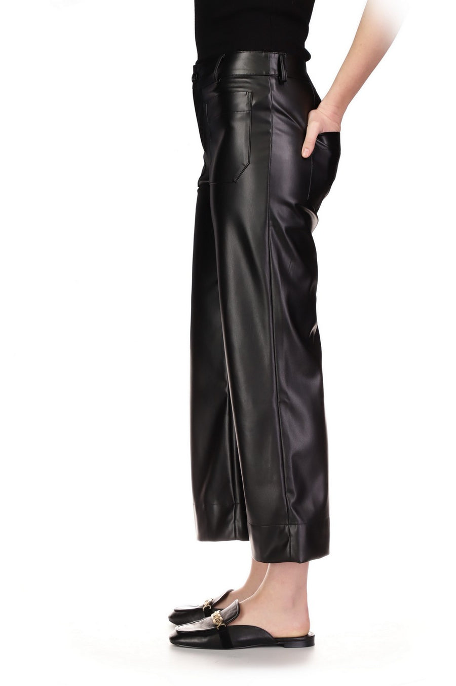 Marine Leather Crop Trouser