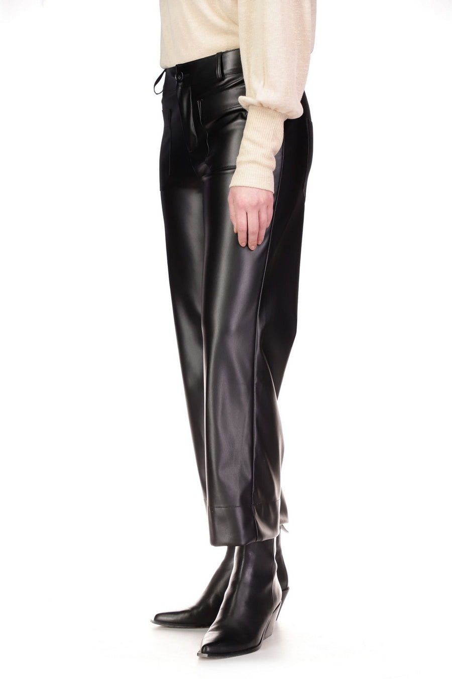 Marine Leather Crop Trouser