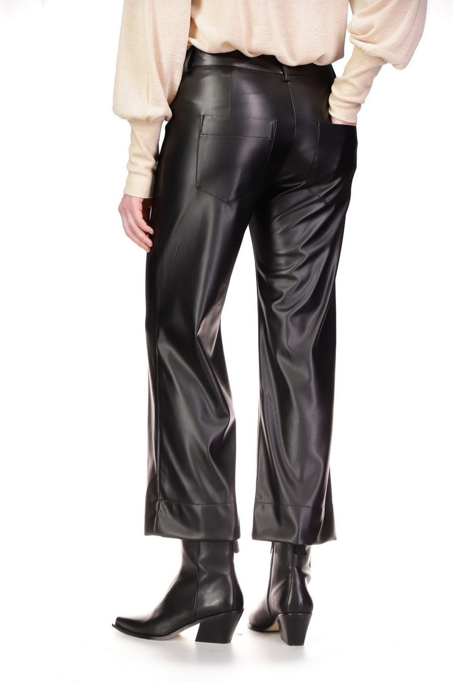 Marine Leather Crop Trouser
