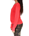 Knotted Knit Top - Sunset Red