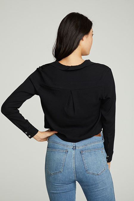 Cropped Long Sleeve Button Down