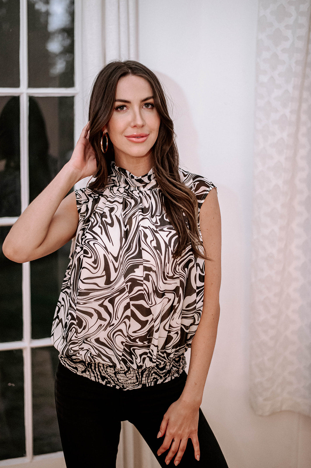 Mock Neck Sleeveless Top - Foley