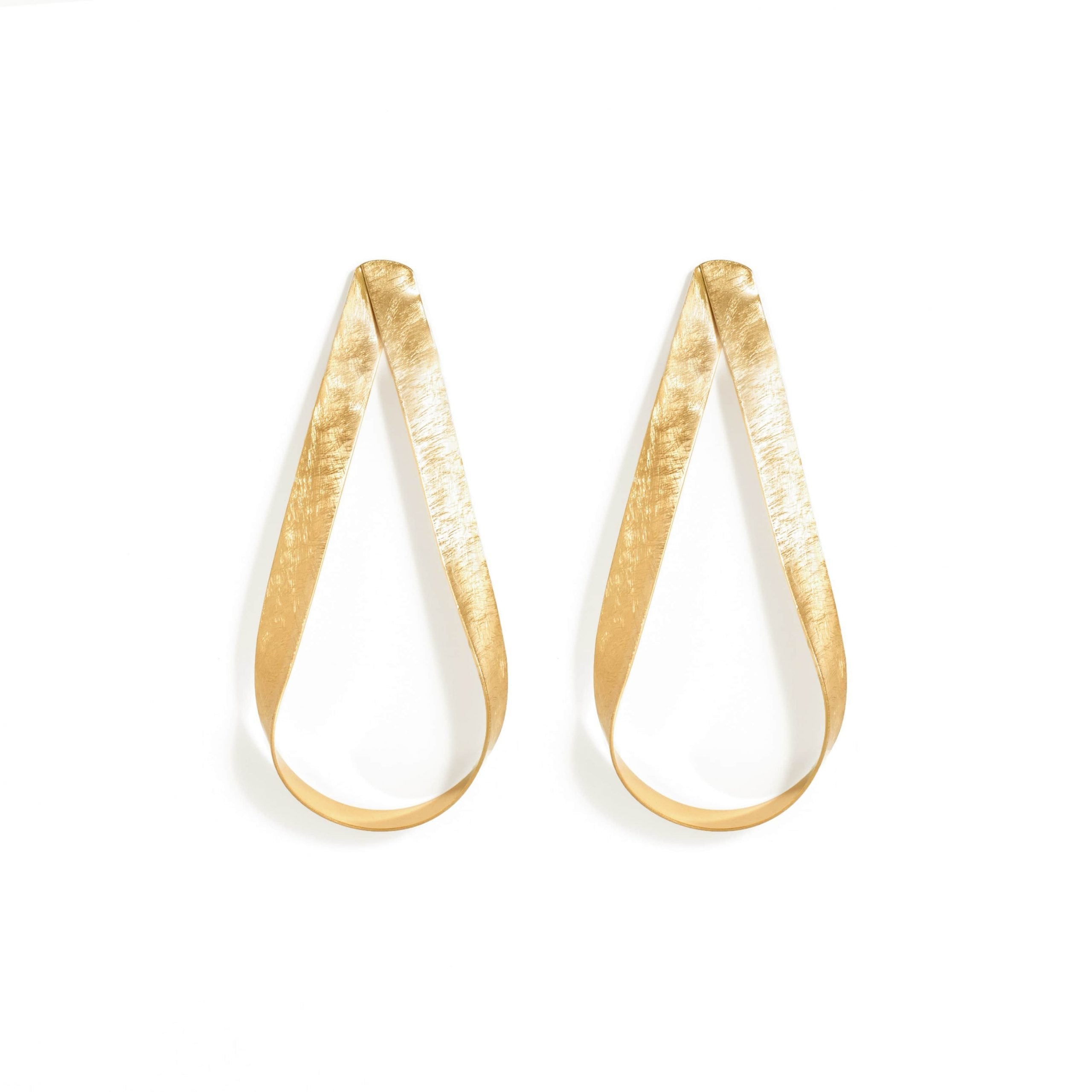 Large Etched Drop Earring - Gold