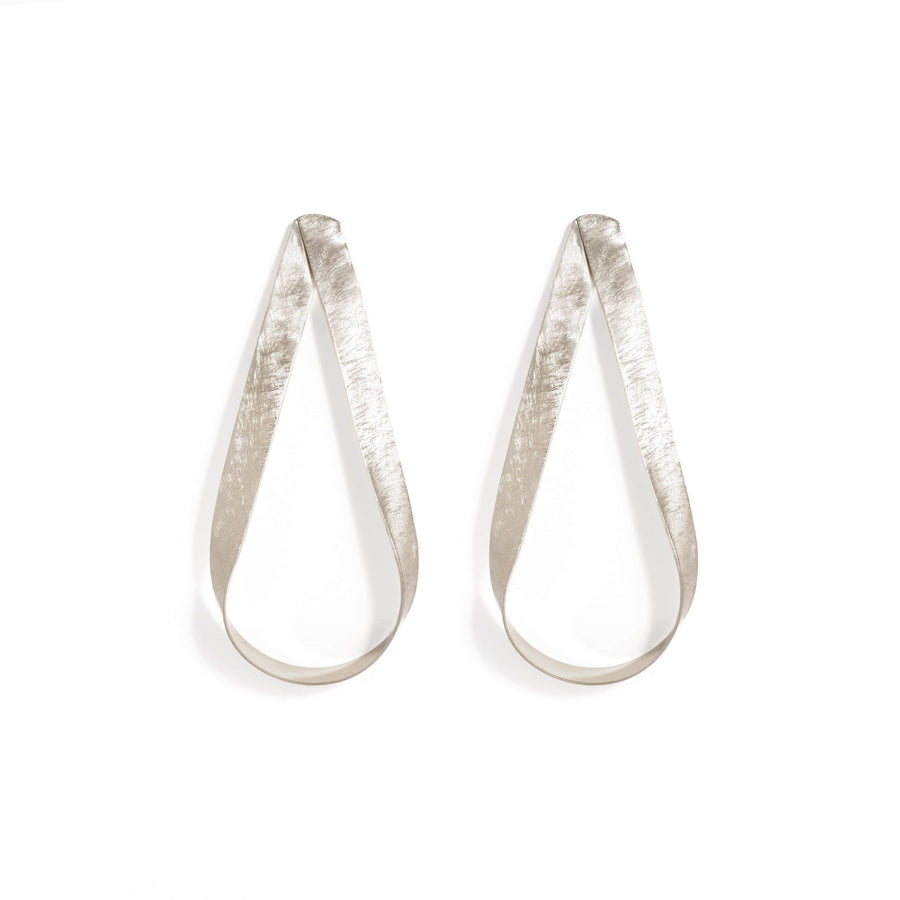 Large Etched Drop Earring - Silver