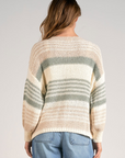 Open Knit Striped Sweater