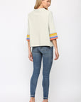 Color Block Bell Sleeve Sweater