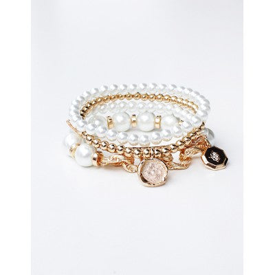 Meghan Browne Ginger Bracelet - Gold Pearl