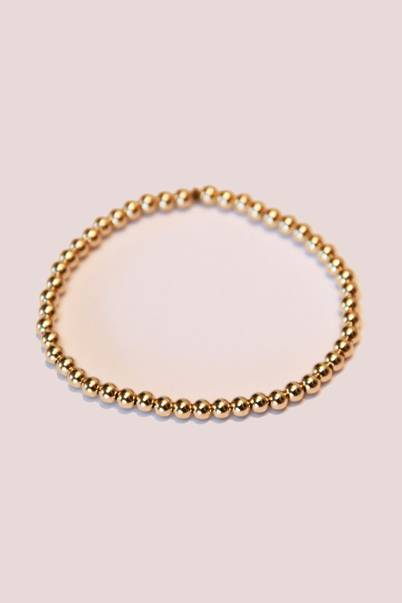 4mm Gold Bead Bracelet