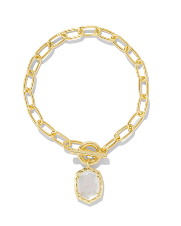 Kendra Scott Daphne Link And Chain Bracelet Gold Ivory Mother Of Pearl S/M