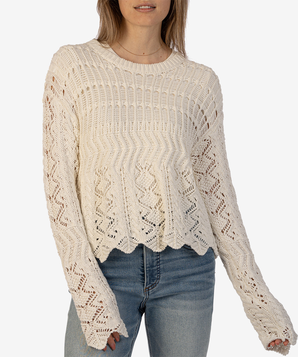 Malia Crochet Pullover Sweater