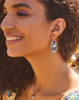 Kendra Scott Faceted Elle Drop Earrings - Gold Bronze Veined Lapis Turquoise Magnesite