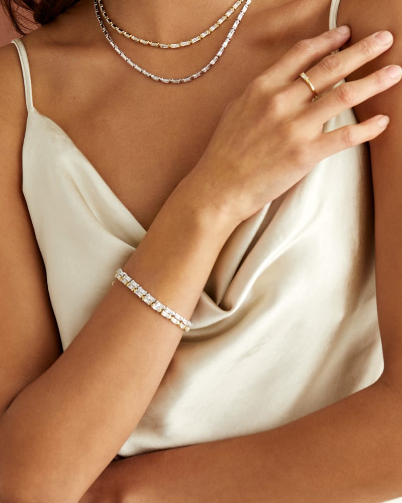 Kendra Scott Juliette Delicate Chain Bracelet Gold White Crystal