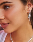 Kendra Scott Juliette Drop Earrings Rhodium White Crystal