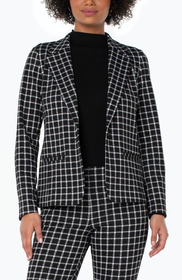 Fitted Blazer - Black White Simple