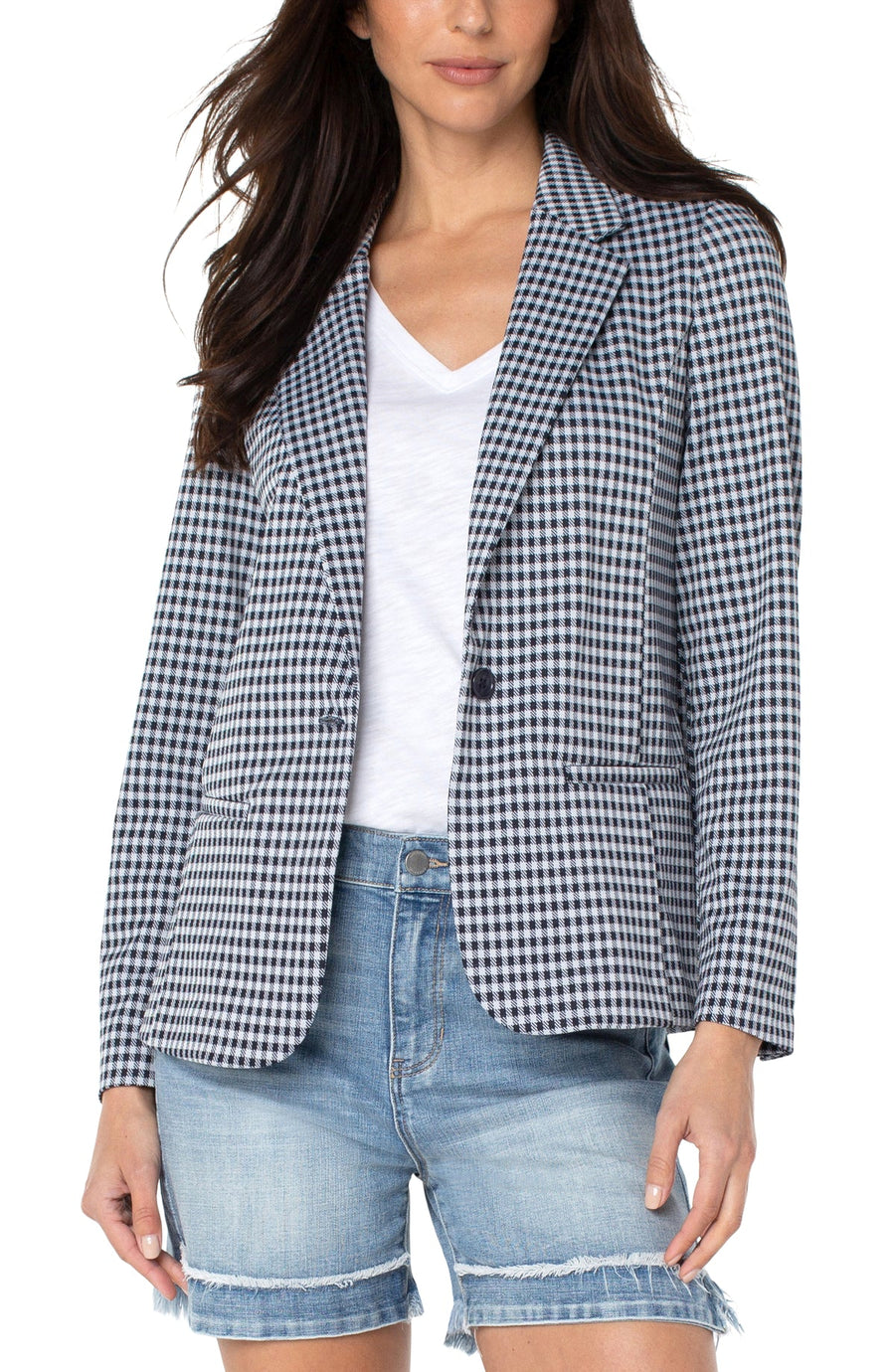 Gingham Fitted Blazer