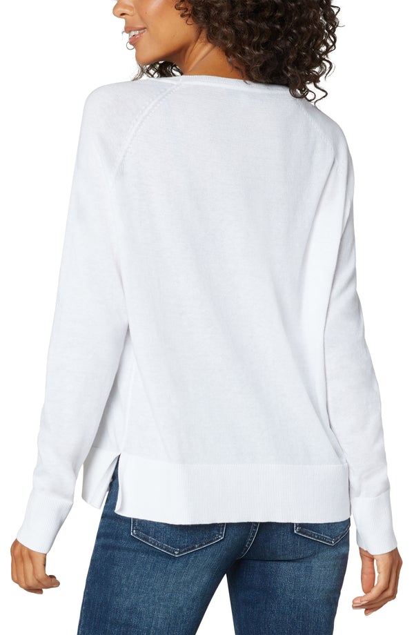 Raglan Sweater w/ Side Slit - Off White